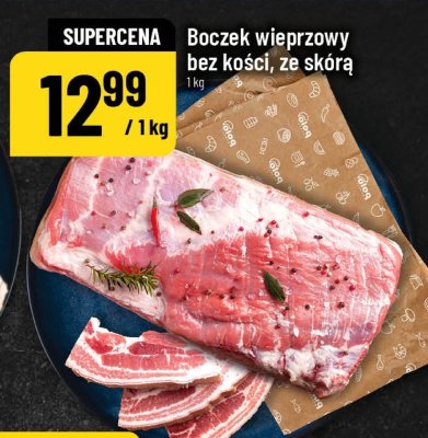 Boczek wieprzowy bez kości, ze skórą promocja w POLOmarket