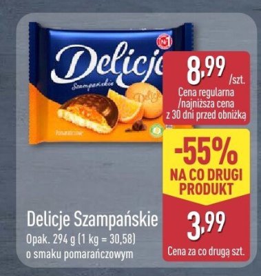 Szampańskie Delicje opak. 294g o smaku pomarańczowym promocja w Aldi