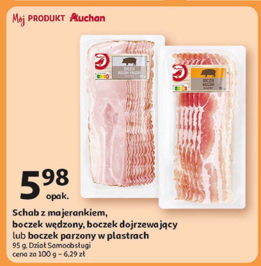 Schab z majerankiem Auchan różnorodne (logo czerwone) promocja w Auchan