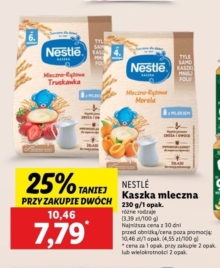 Kaszka mleczno-ryżowa z morelami Nestle kaszka Kaszka nestle promocja