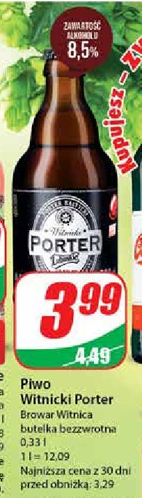Piwo PORTER Z PARDUBIC promocja
