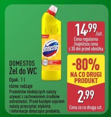 Żel do WC DOMESTOS różne rodzaje promocja w Aldi