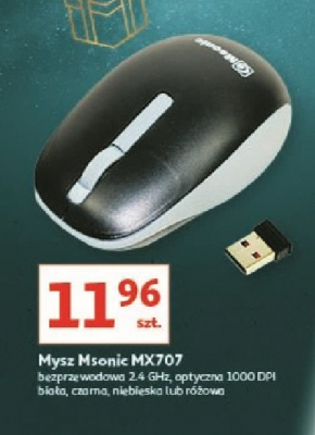 Mysz optyczna mx707p różowa Msonic promocja