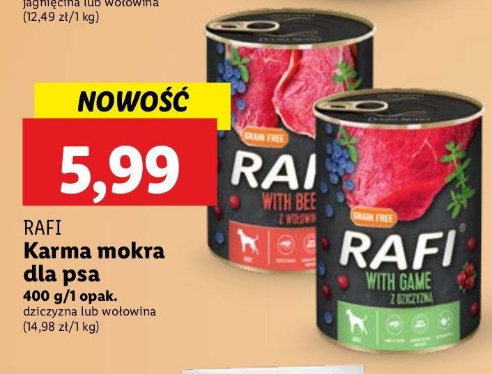 Karma dla psa z dziczyzną Rafi promocja