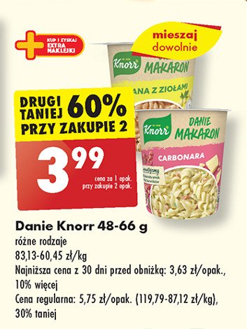 Makaron śmietana z ziołami Knorr danie promocja