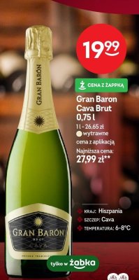 Wino Gran Baron Cava Brut 0,75l promocja w Żabka
