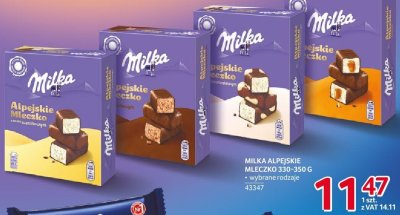 Cukierki Milka Alpejskie Mleczko r贸偶ne rodzaje promocja w Selgros