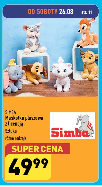 Maskotka z bajki trumpa Simba promocja