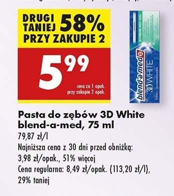 Pasta do zębów soft mint Blend-a-med 3d white promocja