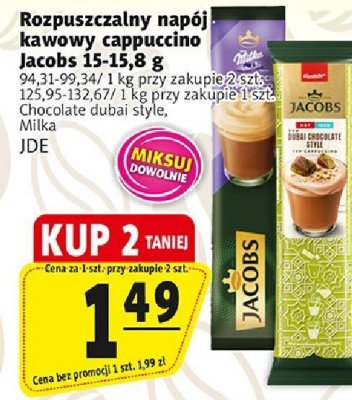 Rozpuszczalny napój kawowy cappuccino Jacobs 15-15,8 g promocja w Prim Market