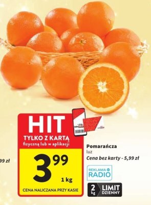 Pomarańcza luz promocja w Intermarche