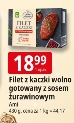 Filet z kaczki wolno gotowany z sosem żurawinowym Ami promocja w Leclerc