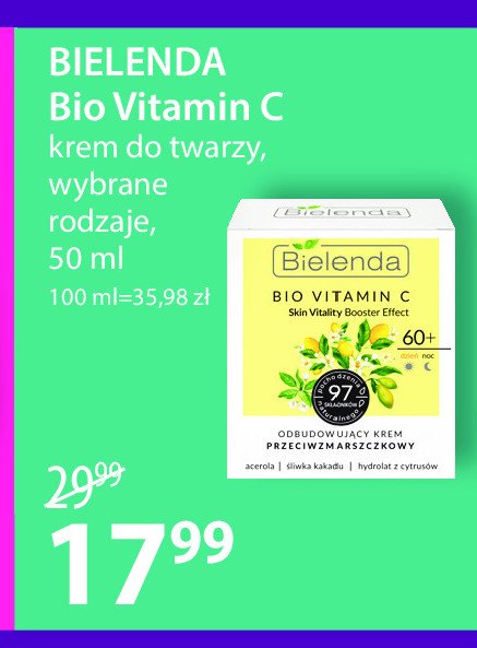 Krem odbudowujący przeciwzmarszczkowy 60+ Bielenda bio vitamin c promocja