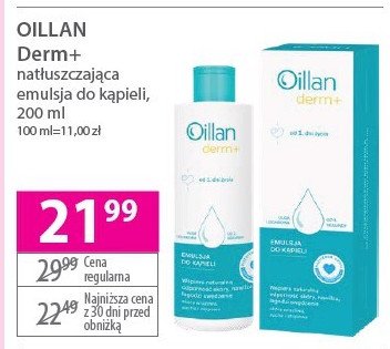 Emulsja natłuszczająca do kąpieli Oillan derm+ promocja