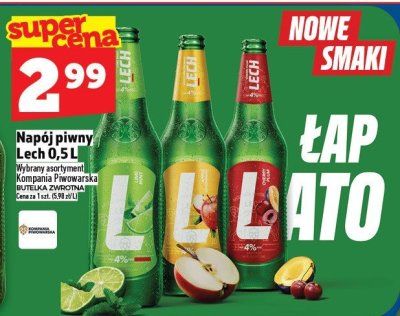 Napój piwny Lech 0,5 L promocja w TOPAZ