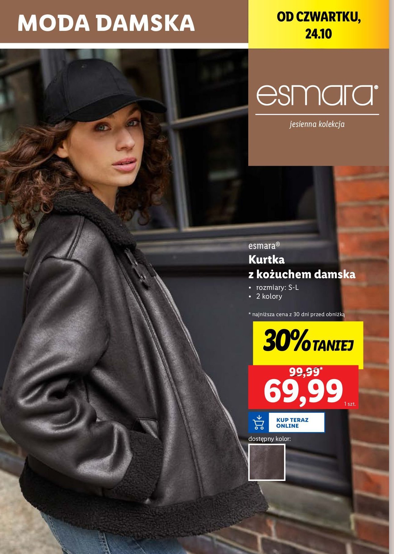 Kurtka damska z kożuchem s-l Esmara promocja w Lidl