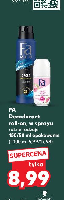 Dezodorant peony Fa fresh & dry promocja