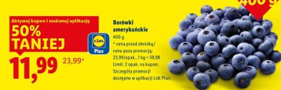 Borówki amerykańskie 400 g promocja w Lidl