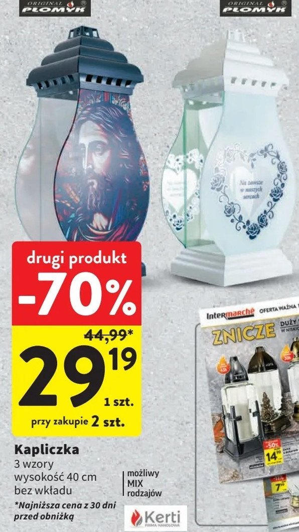 Znicz kapliczka 40 cm KERTI promocja