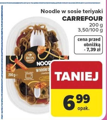 Noodle w sosie teriyaki Carrefour promocja w Carrefour Market