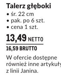 Talerz głęboki Linia Janina promocja w Makro