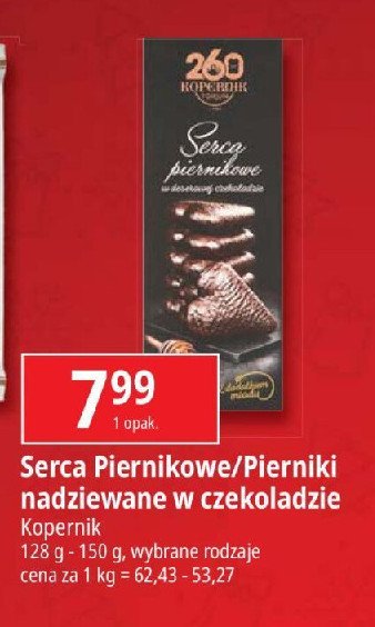 Serca piernikowe w deserowej czekoladzie Kopernik promocja