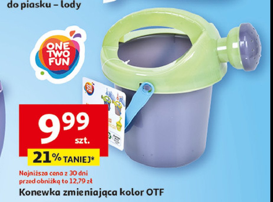 Konewka zmieniająca kolor One two fun promocja w Auchan