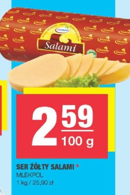 Ser żółty Salami Mlekpol promocja w SPAR