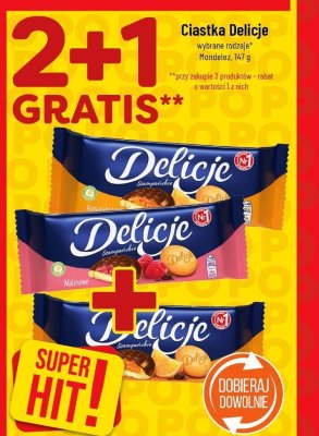 Ciastka Delicje 2+1 gratis promocja w POLOmarket