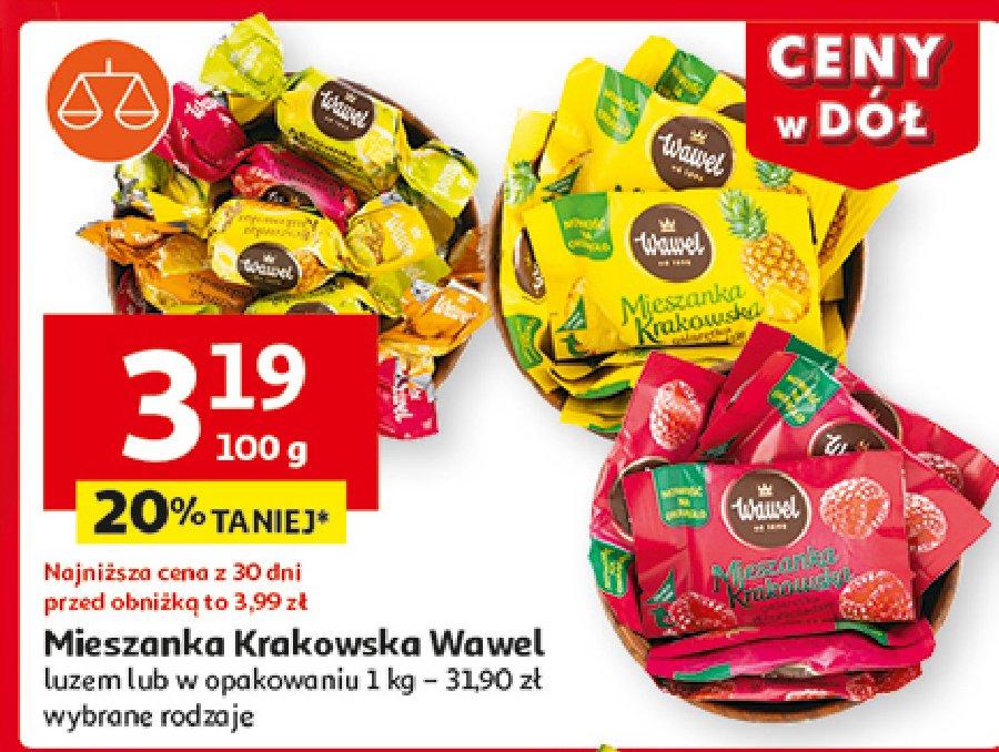 Galaretki w czekoladzie Wawel mieszanka krakowska promocja w Auchan