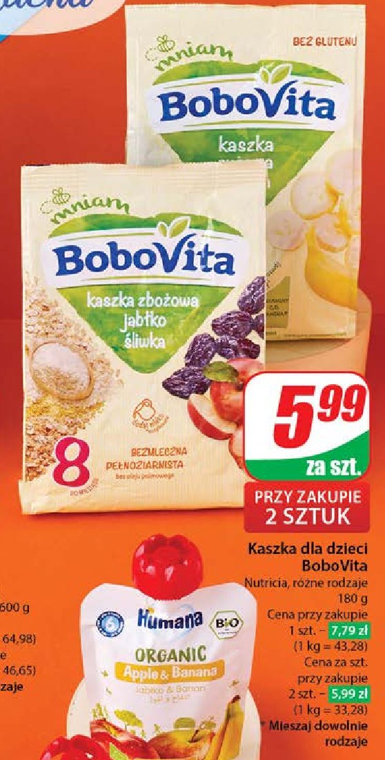 Kaszka ryżowa bananowa Bobovita promocja w Dino