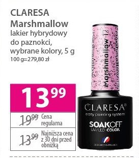 Lakier hybrydowy marshmallow 12 Claresa promocja