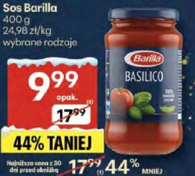 Sos Barilla basilico promocja w Delikatesy Centrum
