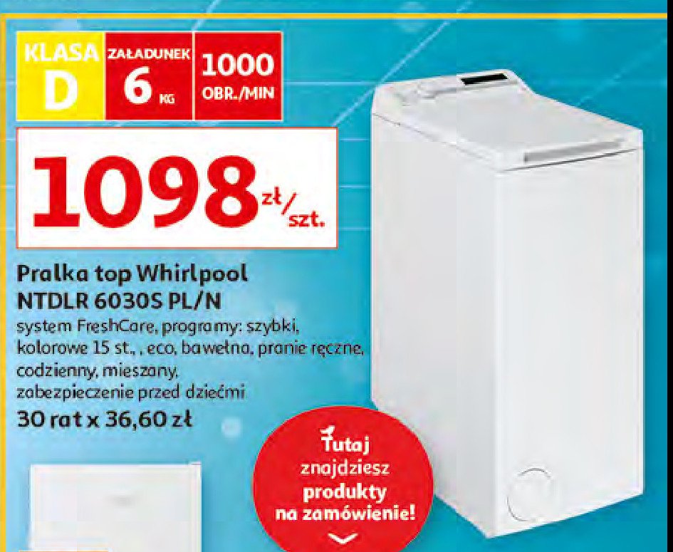 Pralka tdlr6030s pl/n Whirlpool promocja