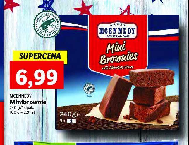Ciastka minibrownies z kawałkami czekolady Mcennedy promocja