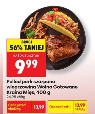 Pulled pork szarpana wieprzowina Wolno Gotowane Kraina Mięs promocja w Biedronka
