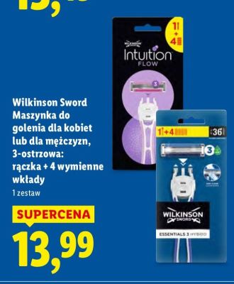 Maszynka do golenia Wilkinson Sword dla kobiet lub dla mężczyzn, 3-ostrzowa, rączka + 4 wymienne wkłady promocja w Lidl