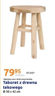 Taboret z drewna tekowego promocja w Action