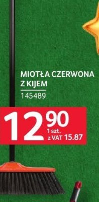 Miotła czerwona z kijem promocja w Selgros