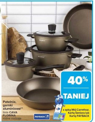 Patelnie, garnki aluminiowe linia CAVA różne rodzaje Florina promocja