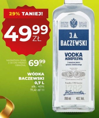 Wódka Baczewski 0,7 L promocja w Duży Ben