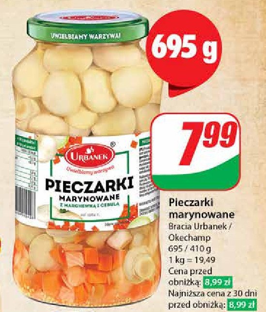 Pieczarki marynowane z marchewką i cebulą Urbanek promocja