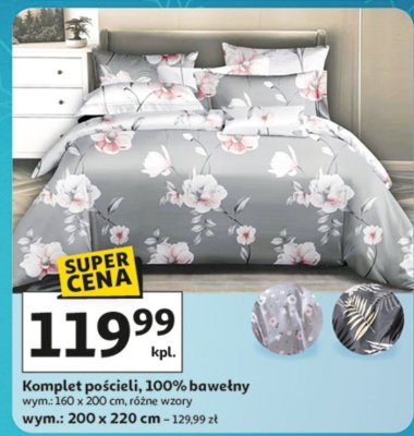 Komplet pościeli 100% bawełny różne wzory promocja w Auchan