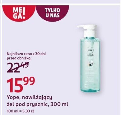 Nawilżający żel pod prysznic Yope 300 ml promocja w Rossmann