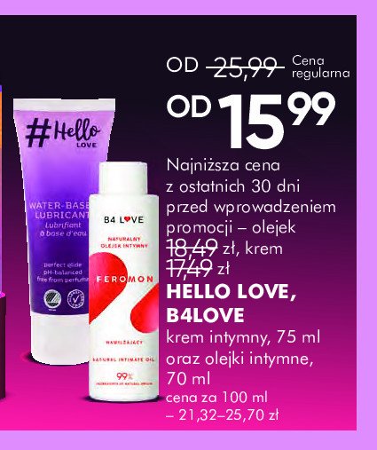 Krem intymny na bazie wody HELLO LOVE promocja