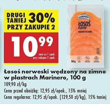 Łosoś wędzony na zimno plastry Marinero promocja