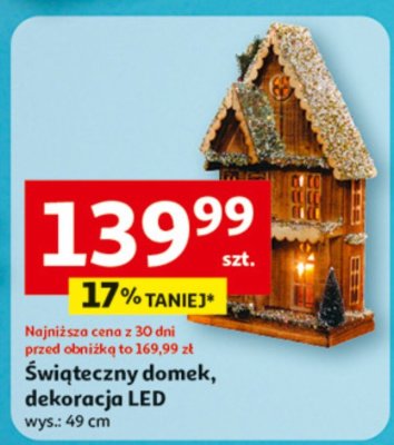 Świąteczny domek, dekoracja LED promocja w Auchan