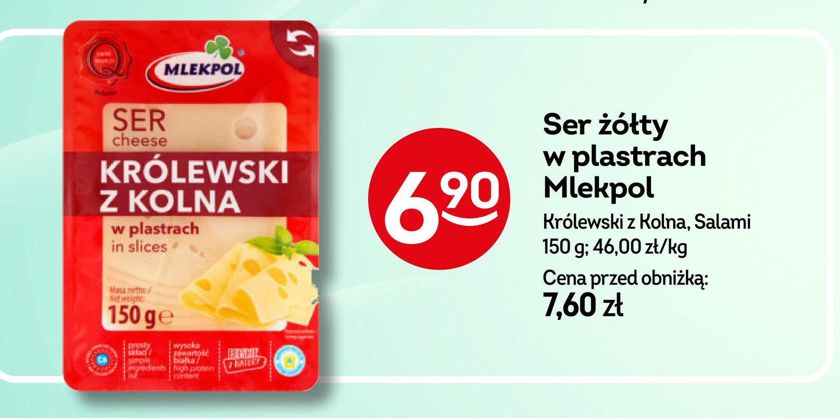 Ser królewski z kolna - plastry Mlekpol promocja w Żabka