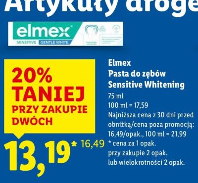 Pasta do zębów Sensitive Whitening promocja w Lidl