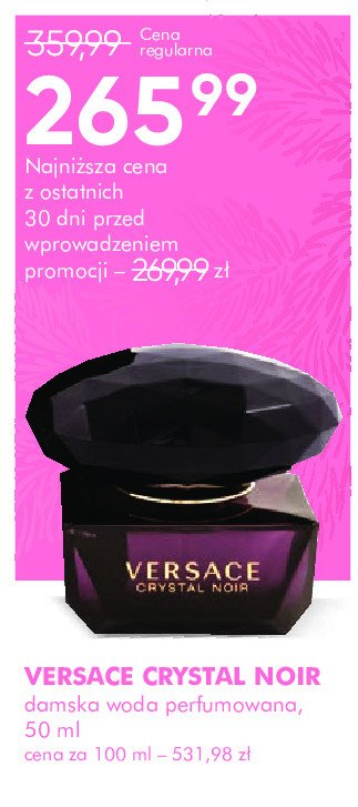 Woda perfumowana Versace crystal noir promocja w Super-Pharm